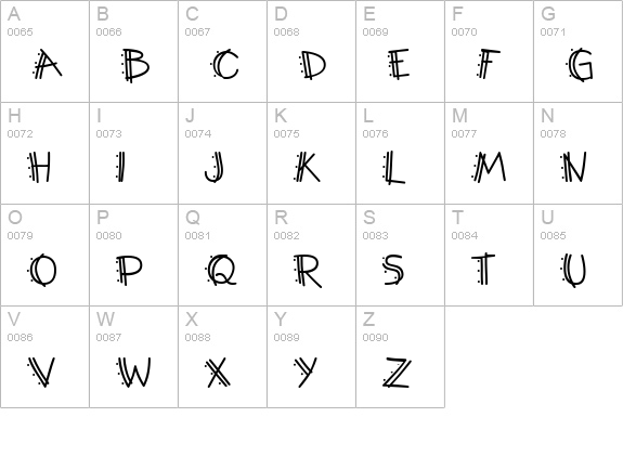 Y2K PopMuzik AOE uppercase A-Z preview