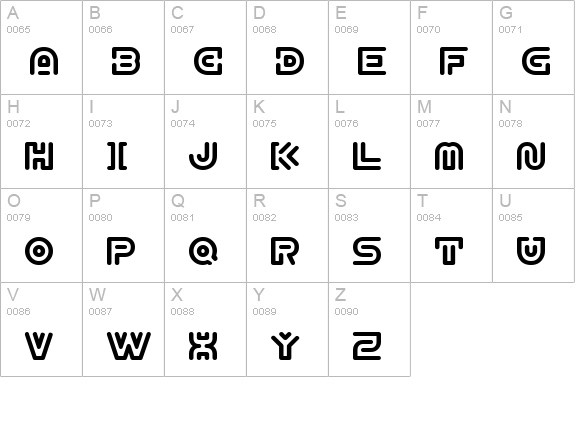 Y2k Subterran Express KG uppercase A-Z preview