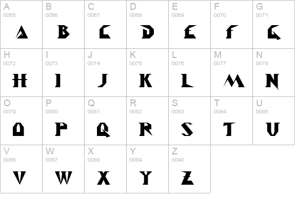 Y2Kill uppercase A-Z preview