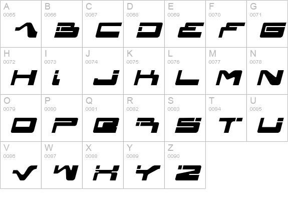 yagiza uppercase A-Z preview