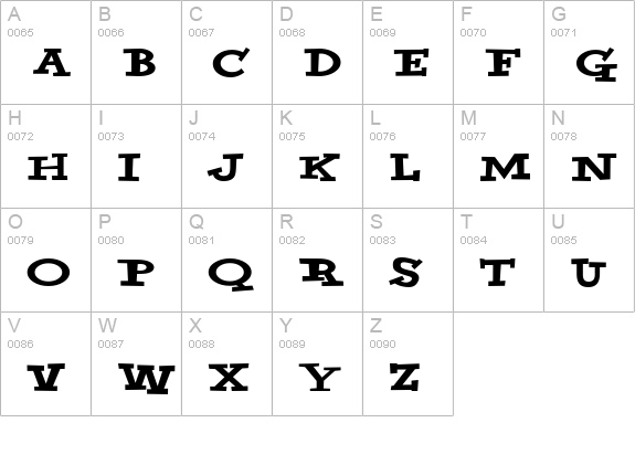 Yahoo!© uppercase A-Z preview