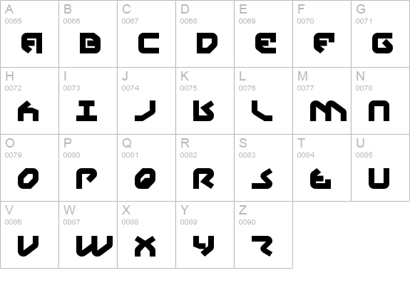 Yahren Bold uppercase A-Z preview