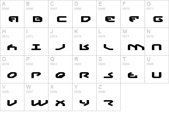 Yahren Expanded uppercase A-Z preview