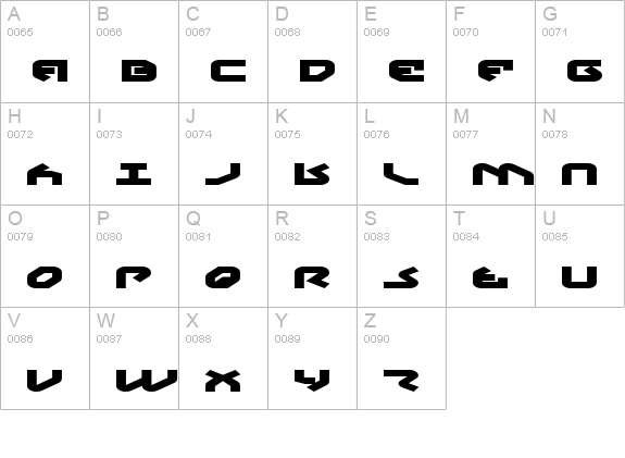 Yahren Expanded Bold uppercase A-Z preview