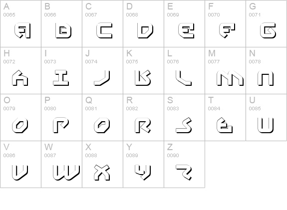 Yahren Shadow uppercase A-Z preview