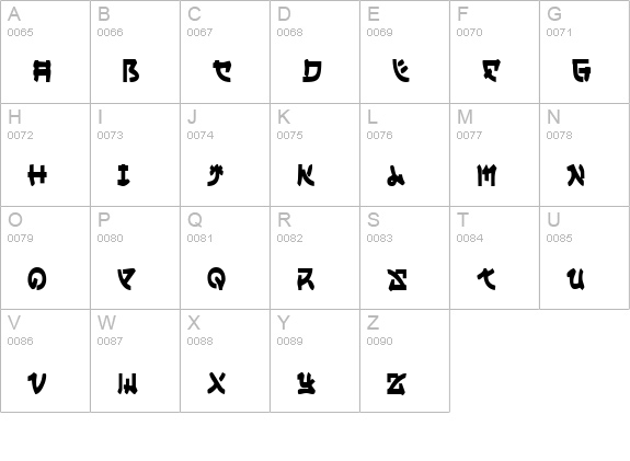Yama Moto Condensed uppercase A-Z preview