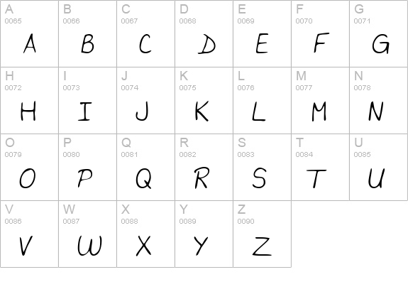 YancysHand Regular uppercase A-Z preview