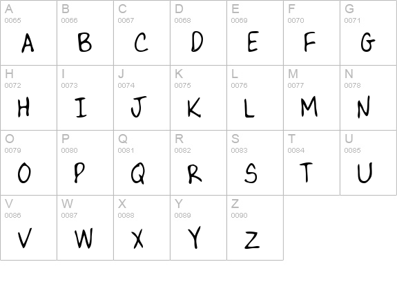 YanksHand Regular uppercase A-Z preview