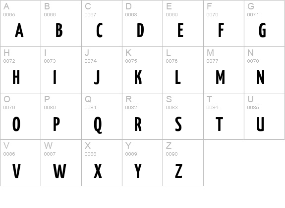 Yanone Kaffeesatz Bold uppercase A-Z preview