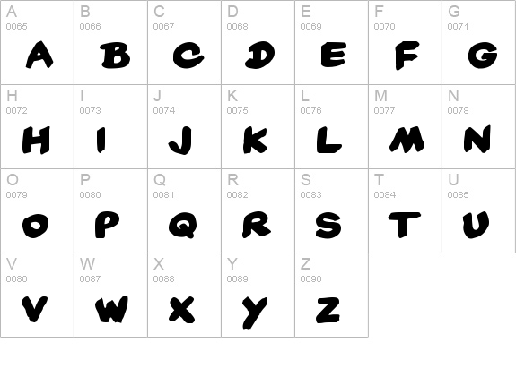 Yard Sale uppercase A-Z preview
