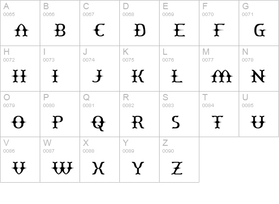 Yawnovision uppercase A-Z preview