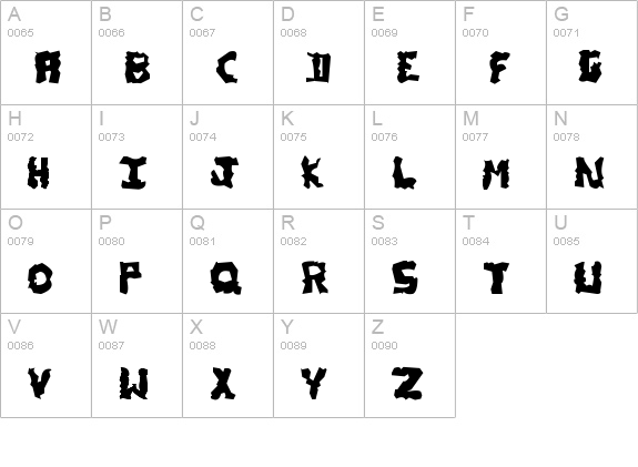 YB Drunk Monkey uppercase A-Z preview