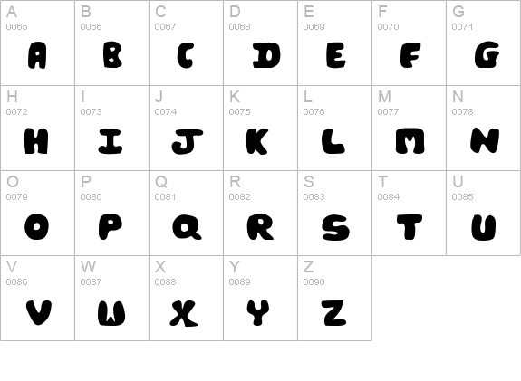YB Hippie uppercase A-Z preview