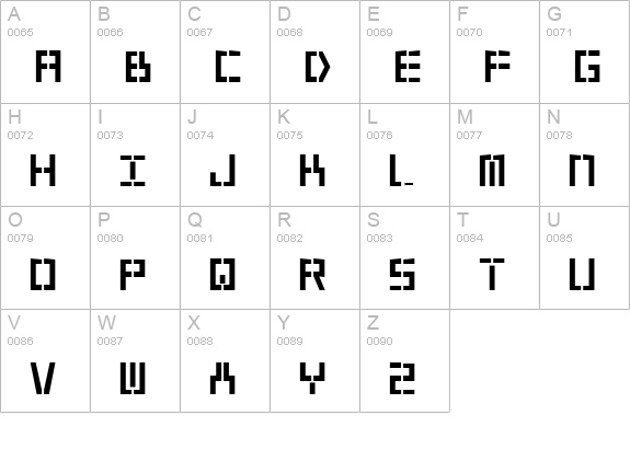 Year 2000 Bold uppercase A-Z preview