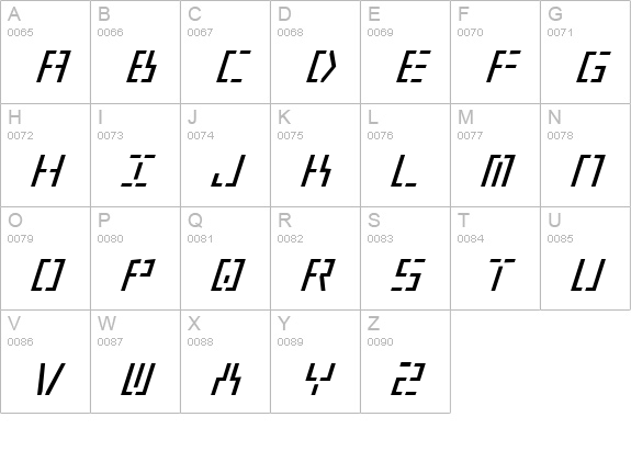 Year 2000 Italic uppercase A-Z preview