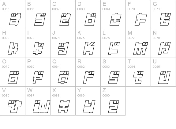 Year 2000 Replicant uppercase A-Z preview