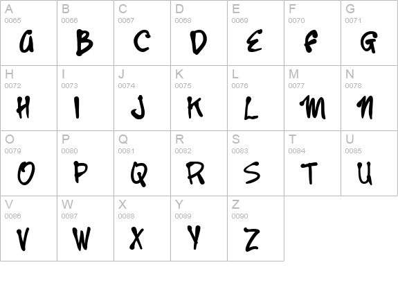 Year2000Boogie uppercase A-Z preview