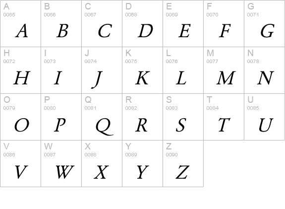 Yearlind Italic uppercase A-Z preview