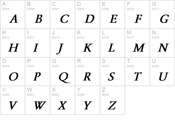Yearlind-Normal Bold Italic uppercase A-Z preview