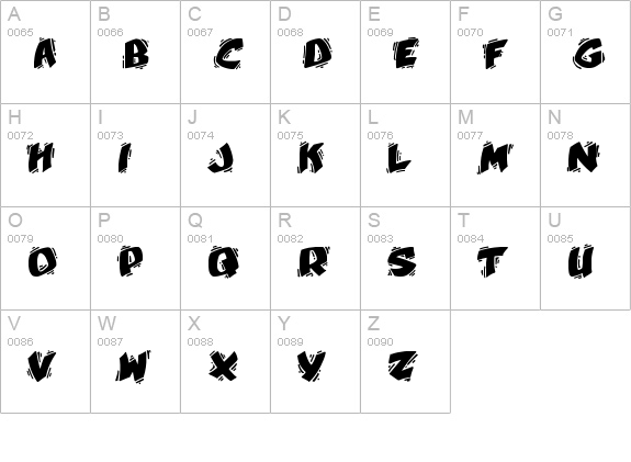 YellaBelly uppercase A-Z preview