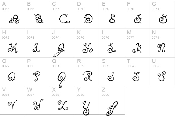 Yellow uppercase A-Z preview