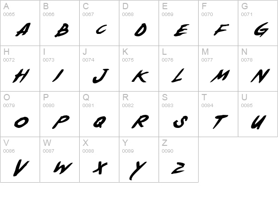 Yellowjacket Italic uppercase A-Z preview
