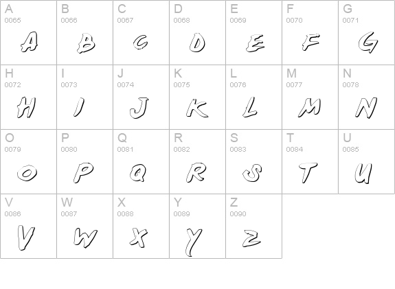 Yellowjacket Shadow uppercase A-Z preview