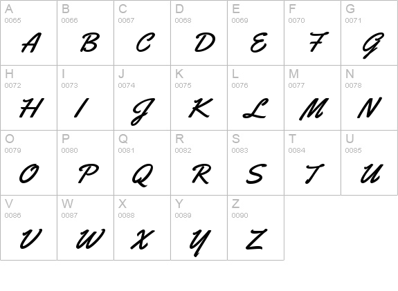 Yellowtail uppercase A-Z preview