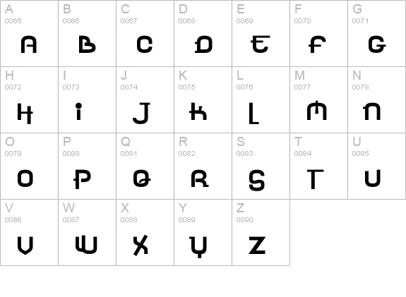 Yerevan Regular uppercase A-Z preview