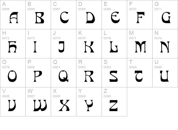 Yes:SongOfSeven uppercase A-Z preview