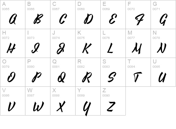 Yesteryear uppercase A-Z preview