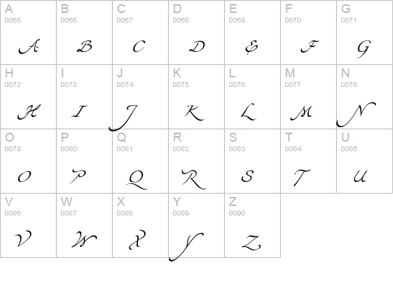 Yevida uppercase A-Z preview