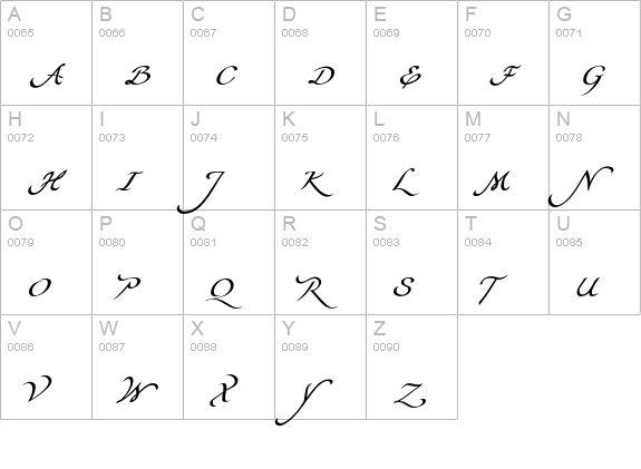 Yevida-Potens uppercase A-Z preview