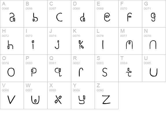 Yikatu uppercase A-Z preview