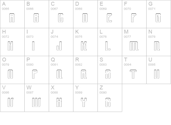 YnduOut uppercase A-Z preview