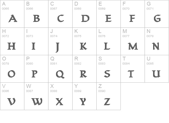 YngreEBStripe uppercase A-Z preview