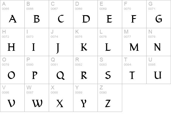 Yngreena Bold uppercase A-Z preview