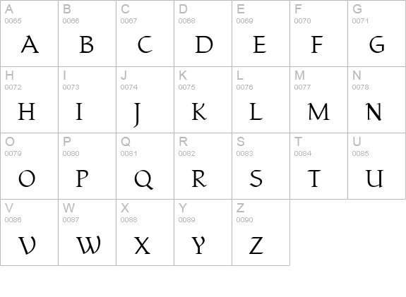 Yngreena Plain uppercase A-Z preview