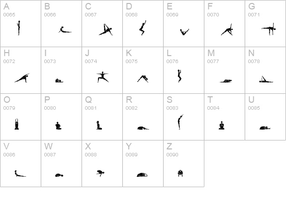 Yogafont uppercase A-Z preview