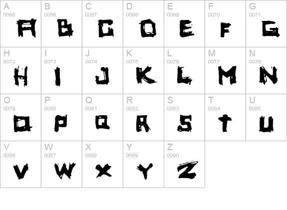 yoicks uppercase A-Z preview