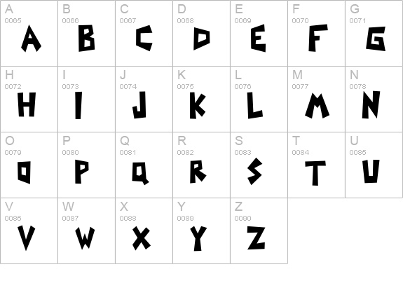 Yoinks uppercase A-Z preview