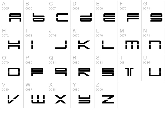 YonderRecoil uppercase A-Z preview