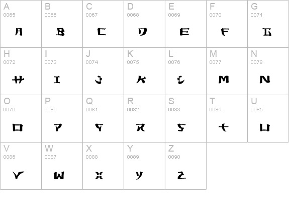 Yorstat uppercase A-Z preview