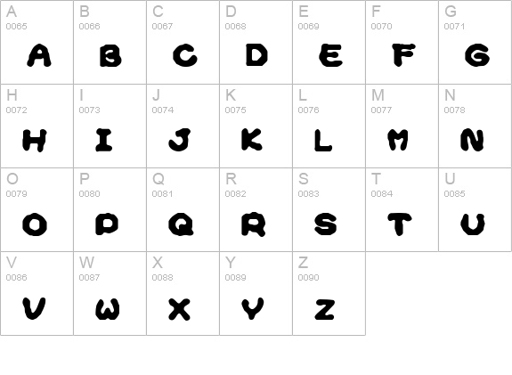 Yoshi's Story (game text) (BRK) uppercase A-Z preview