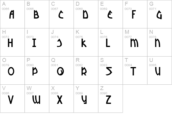 Yoshitoshi Bold uppercase A-Z preview