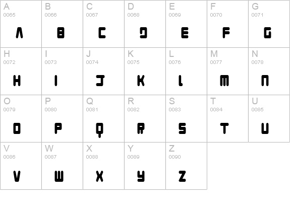 Young Techs Condensed  uppercase A-Z preview