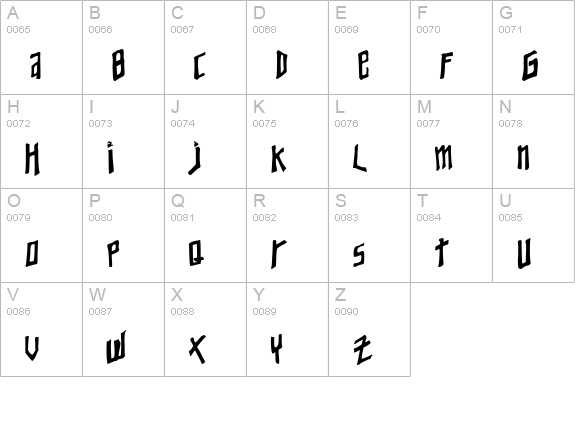 Young Zaphod uppercase A-Z preview