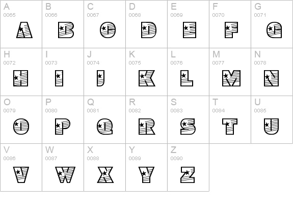 YoungStar uppercase A-Z preview