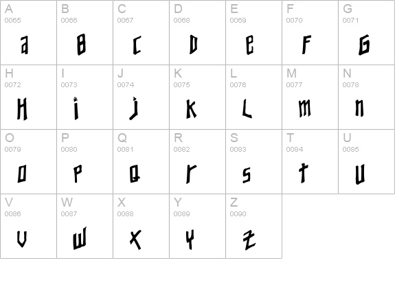 YoungZaphod uppercase A-Z preview