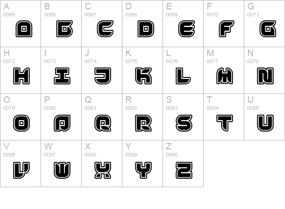 Yr72-Inline uppercase A-Z preview